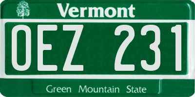 VT license plate OEZ231