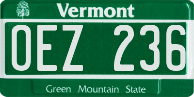 VT license plate OEZ236
