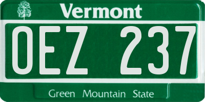 VT license plate OEZ237