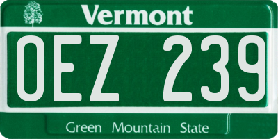 VT license plate OEZ239