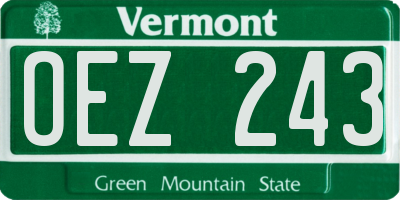 VT license plate OEZ243