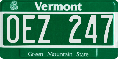 VT license plate OEZ247