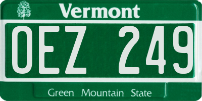 VT license plate OEZ249