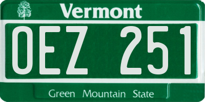 VT license plate OEZ251