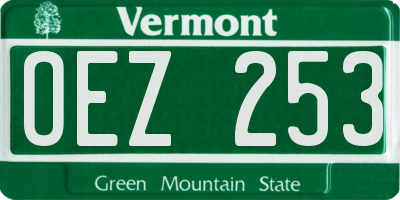 VT license plate OEZ253