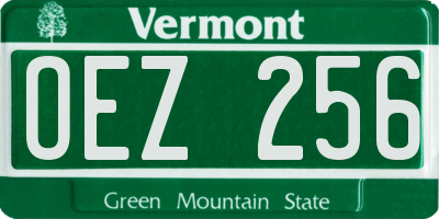 VT license plate OEZ256