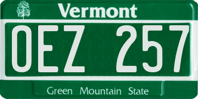 VT license plate OEZ257