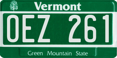 VT license plate OEZ261