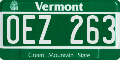 VT license plate OEZ263
