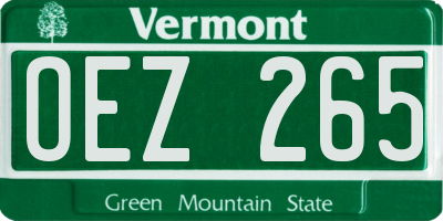 VT license plate OEZ265