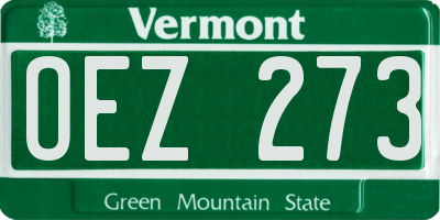 VT license plate OEZ273