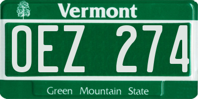 VT license plate OEZ274
