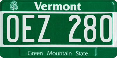 VT license plate OEZ280
