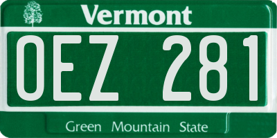 VT license plate OEZ281