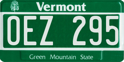 VT license plate OEZ295