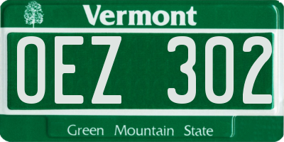 VT license plate OEZ302