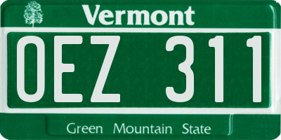 VT license plate OEZ311