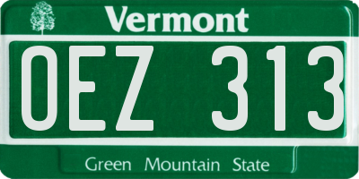 VT license plate OEZ313