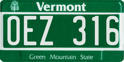 VT license plate OEZ316