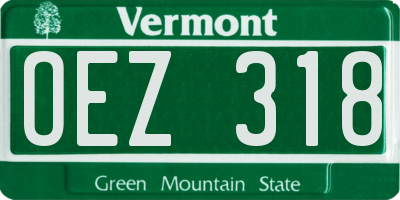 VT license plate OEZ318