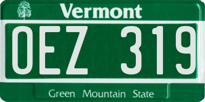 VT license plate OEZ319