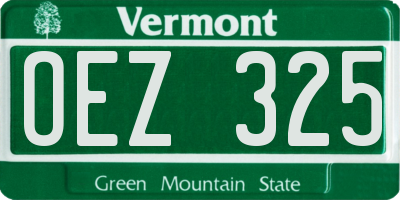 VT license plate OEZ325