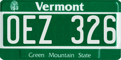 VT license plate OEZ326