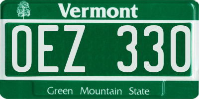 VT license plate OEZ330