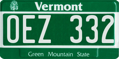 VT license plate OEZ332