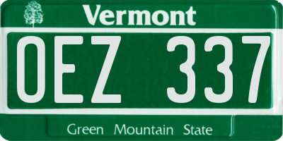 VT license plate OEZ337