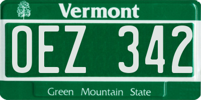 VT license plate OEZ342