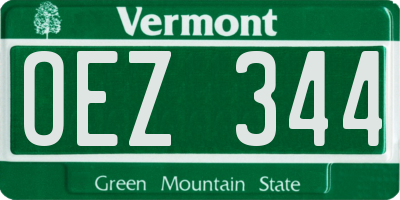 VT license plate OEZ344
