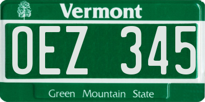 VT license plate OEZ345