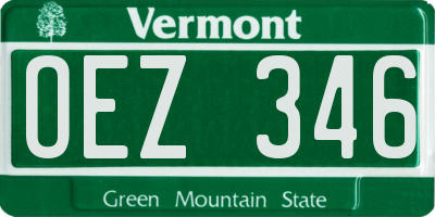 VT license plate OEZ346