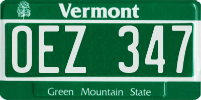 VT license plate OEZ347