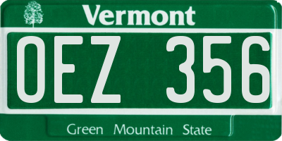 VT license plate OEZ356