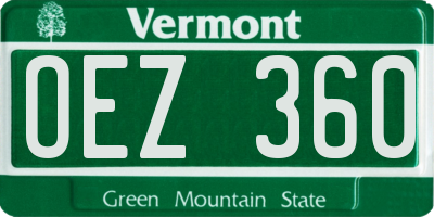 VT license plate OEZ360
