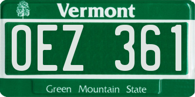 VT license plate OEZ361