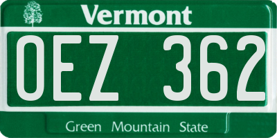 VT license plate OEZ362