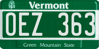 VT license plate OEZ363