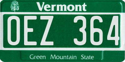VT license plate OEZ364