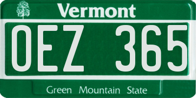 VT license plate OEZ365