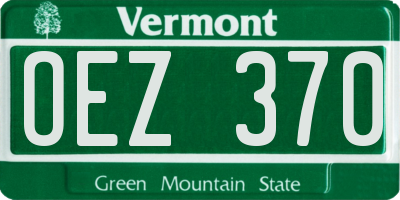 VT license plate OEZ370