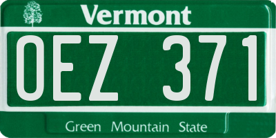 VT license plate OEZ371