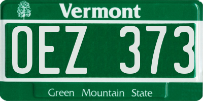 VT license plate OEZ373