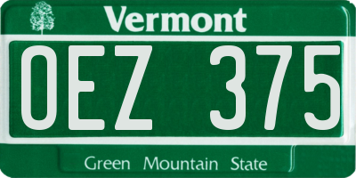 VT license plate OEZ375