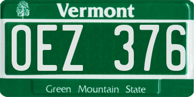 VT license plate OEZ376