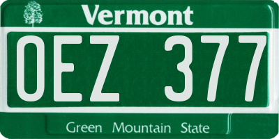 VT license plate OEZ377