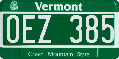 VT license plate OEZ385