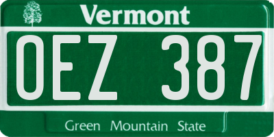 VT license plate OEZ387